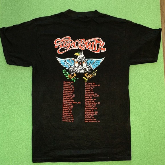 Vintage 1993 Aerosmith Aero Force One T-Shirt Concert Tour Black Band Si… - Picture 2 of 8
